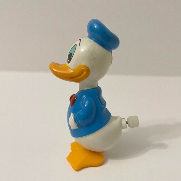 Vintage Tomy Donald Duck Wind Up Toy Walt Disney Flaws - Picture 8 of 16
